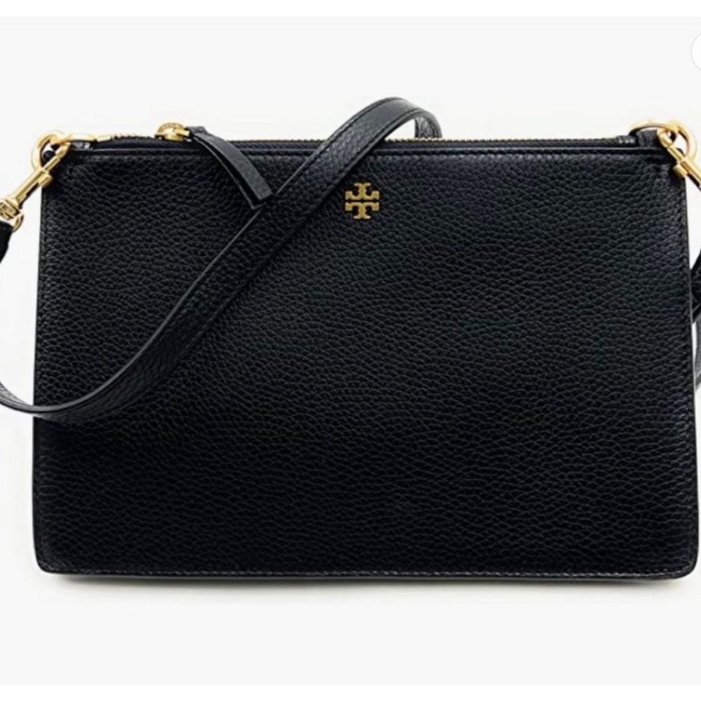 Tory Burch Double Zipper Slim Crossbody Black NWT